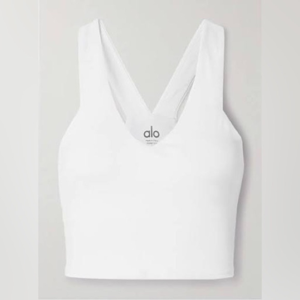 ALO Yoga Airbrush Real Bra Tank White Medium - Picture 6 of 7